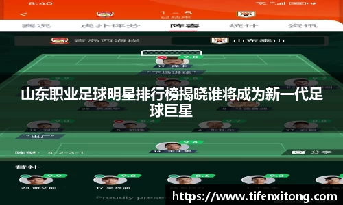 山东职业足球明星排行榜揭晓谁将成为新一代足球巨星